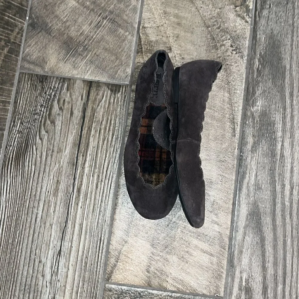 Born suede leather scalloped flats